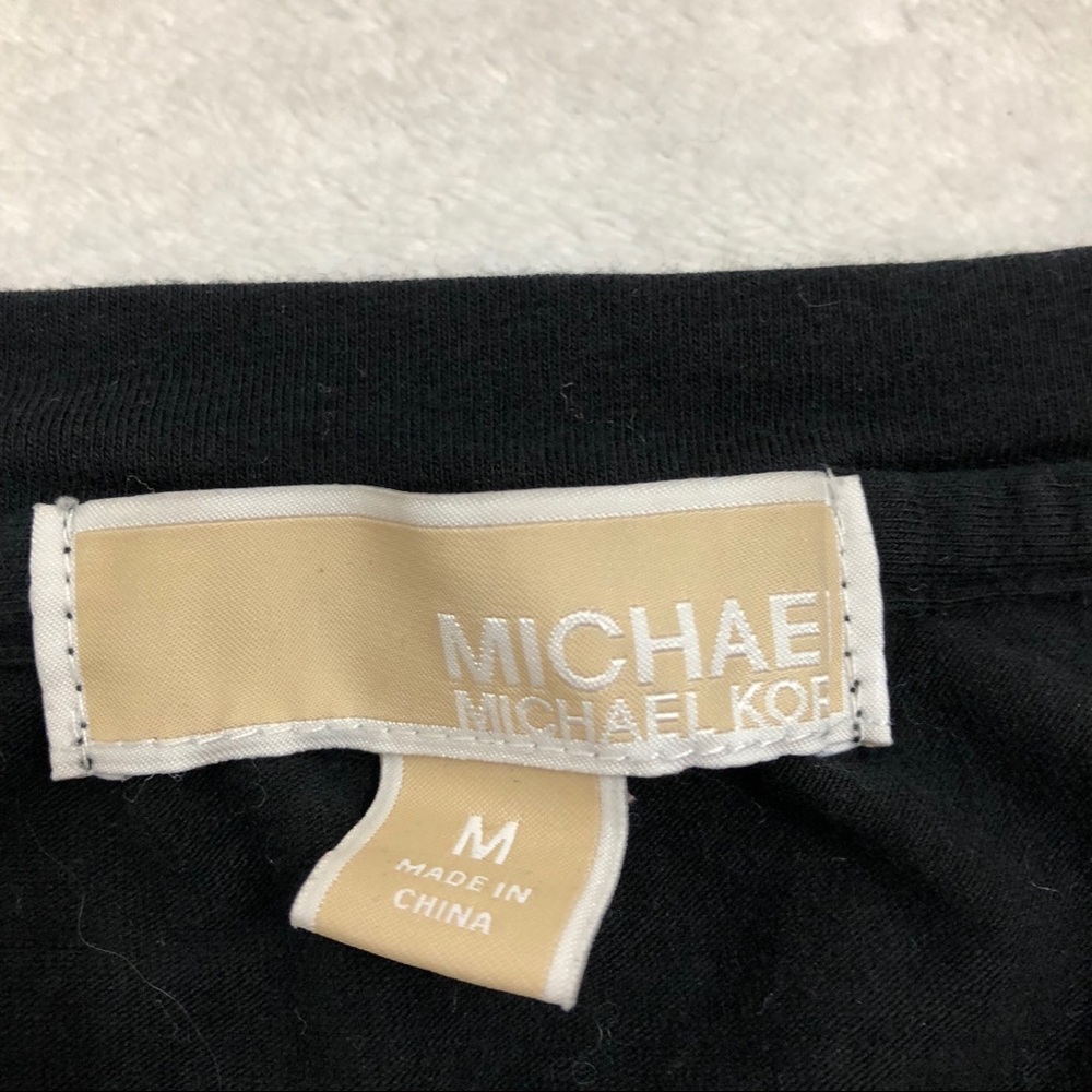 Michael Michael Kors v-neck Black T-shirt 3/4 M - Picture 3 of 8